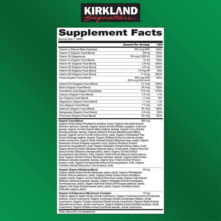 USDA Organic Multivitamin Kirkland Original - Pedidos.co Tienda