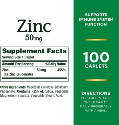 Zinc 50mg Nature's Bounty - Imagen 3